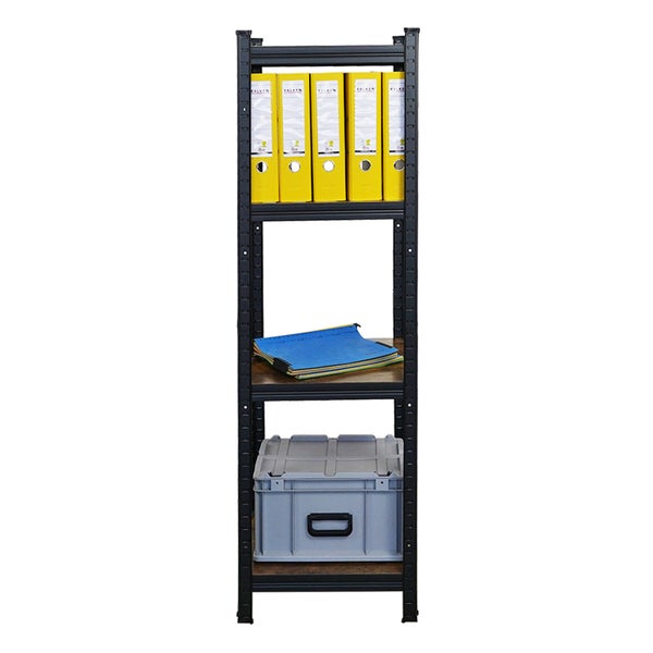 BERLINLODGE Wohnregal Ragnar, HxBxT 150x45x45cm, Fachlast 100kg, Vintagebraun-Schwarz, Bücherregal, Standregal, Büroregal