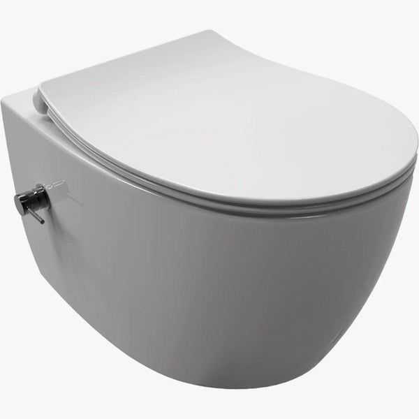 Isvea WC Toilet Badezimmer Wandhängend mit Dusch-WC Weiß mit Softclose-Sitz