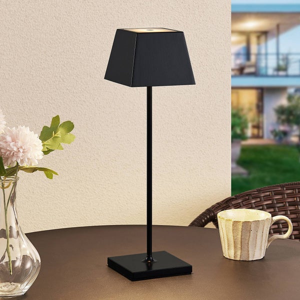 Lucande LED Patini ( Touchdimmer) dimmbar (spritzwassergeschützt (Modern) in Schwarz aus Aluminium (1 flammig, ) Touch Lampe