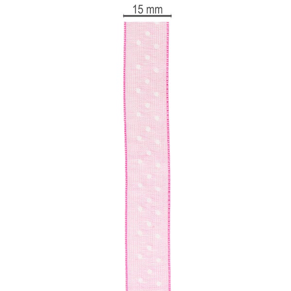 Dekoband, 15 mm breit, mit Punktmuster