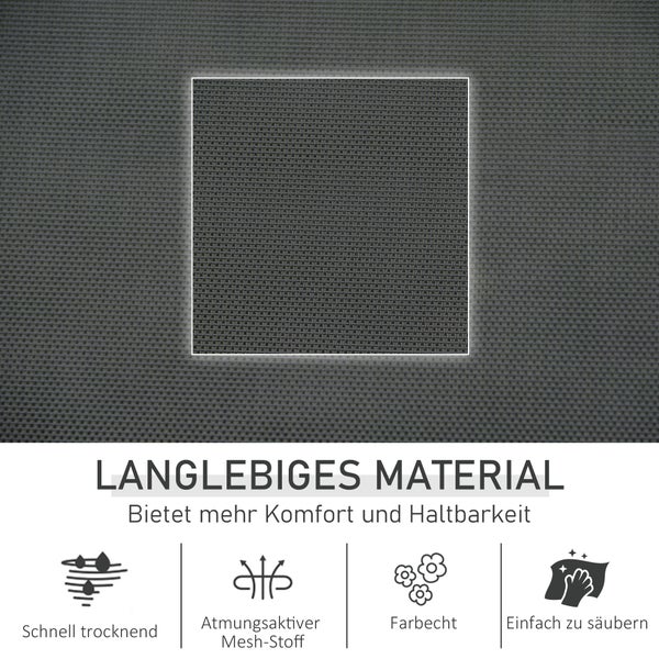 Outsunny Schaukelstuhl, Schwingsessel, 150 x 62 x 88 cm, Metall, Mesh, Schwarz+Hellgrau