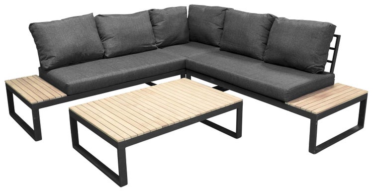 Panama Lounge-Set 2 Teile grau,natur. 73 X 112 X 35 cm