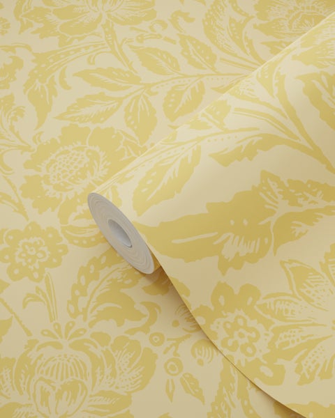Rolle gelbe Tapete mit Blumenmuster