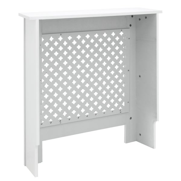 ECD Germany Heizkörperverkleidung mit Wabenmuster 78x19x82 cm Weiß aus MDF lackiert für Schlafzimmer Wohnzimmer - Heizungsverkleidung Heizkörperabdeckung Heizungsabdeckung Heizung Heizkörper Abdeckung