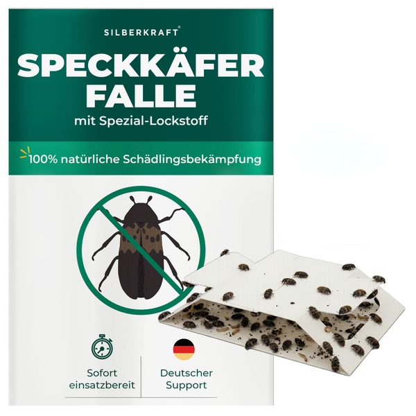 Silberkraft Speckkäferfalle mit Speziallockstoff zur natürlichen Schädlingsbekämpfung für den sofortigen Einsatz.