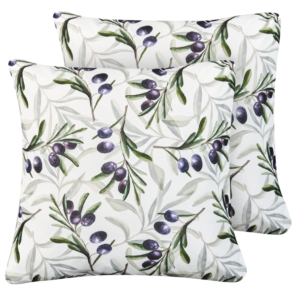 Gartenkissen 2er Set TRANQUI Pflanzenmuster 45 x 45 cm Bunt