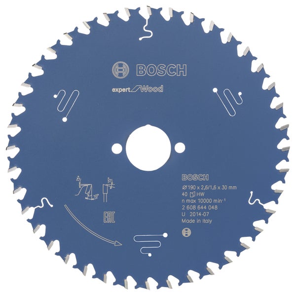 Bosch Kreissägeblatt Expert for Wood für Handkreissägen 190 x 30 x 2,6 mm 40 - 2608644048