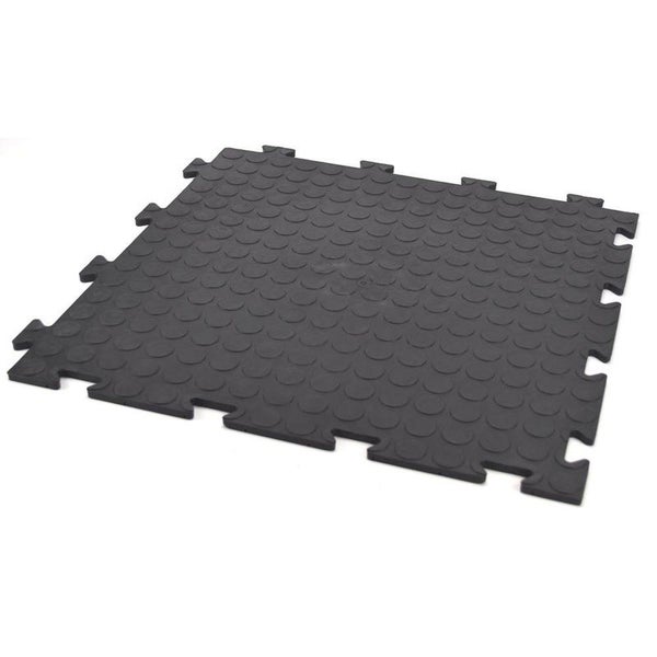 Klickfliesen Bodenplatte Kunststoff Balkon Terasse Garage Werkstatt Camping Fliesen Bodenbelag 50 PVC Klicksystem 10x Klickfliesen schwarz