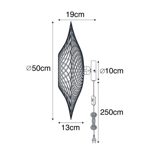 Maße der Wandleuchte