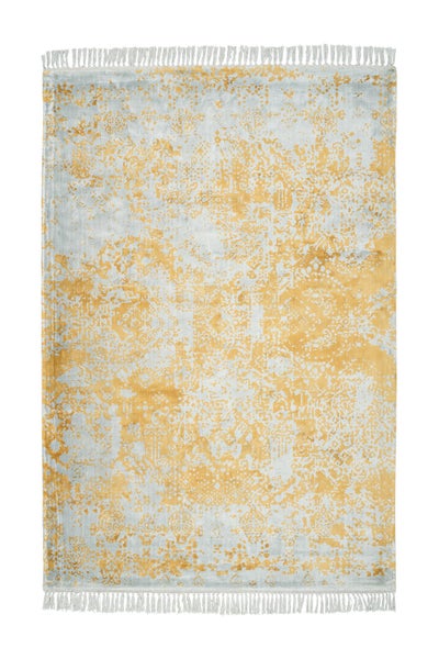 Kurzflor Teppich Tristan Grau / Gold Vintage 80 x 150 cm