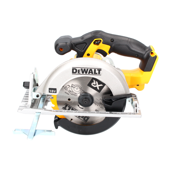 DeWalt Akku-Handkreissäge 18 Volt mit Sägeblatt und Parallelanschlag.