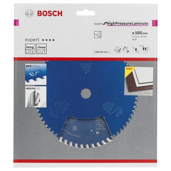 Bosch Kreissägeblatt Expert for High Pressure Laminate für Handkreissägen 160 x 20 x 2,2 mm 48 - 2608644132