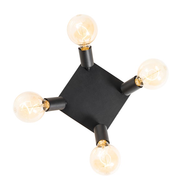 Deckenleuchte mit vier Leuchtmitteln und quadratischer Halterung