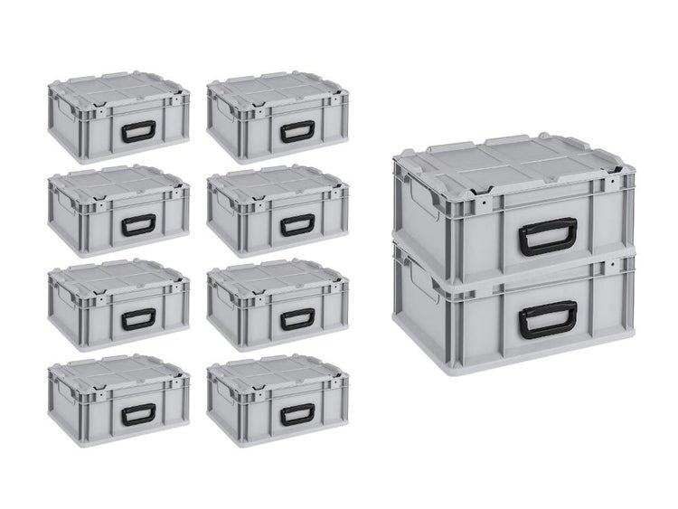 PROREGAL SuperSparSet 10 x Eurobox NextGen Portable HxBxT 18,5 x 30 x 40 cm 16 Liter Eurobehälter Transportbox Transportbehälter Stapelbehälter