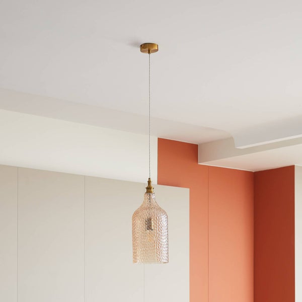 Lindby Pendelleuchte Drakar (Retro, Vintage Antik) in Creme aus Glas (1 flammig E27) - Hängelampe Esstischlampe Hängeleuchte Wohnzimmerleuchte