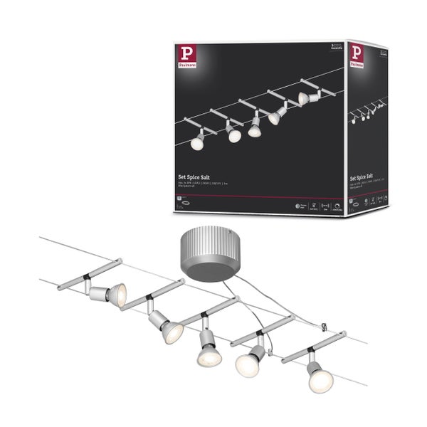 Paulmann Akustikpaneel LED-Streifen mit 5 Watt, 24 Volt und 3000 Kelvin inklusive Anschlusskabel und Montageclips. Dimmbar. Paulmann Logo.