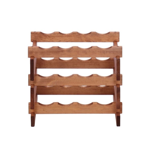 Weinregal VINOTECA FLEX PRO HxBxT 37x46x28cm 12 Flaschen auf 3 Ebenen Massives Kiefernholz Braun geölt