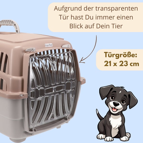 Tier-Transportbox mit transparenter Tür der Marke GarPet