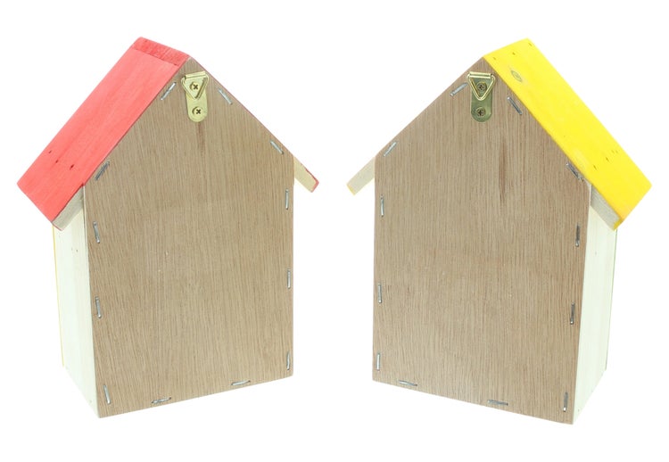 FRANK FLECHTWAREN|Insektenhotel Colors, 2er Set, 14,5 x 7,5 x 18,5 cm, HOLZ, BAMBUS