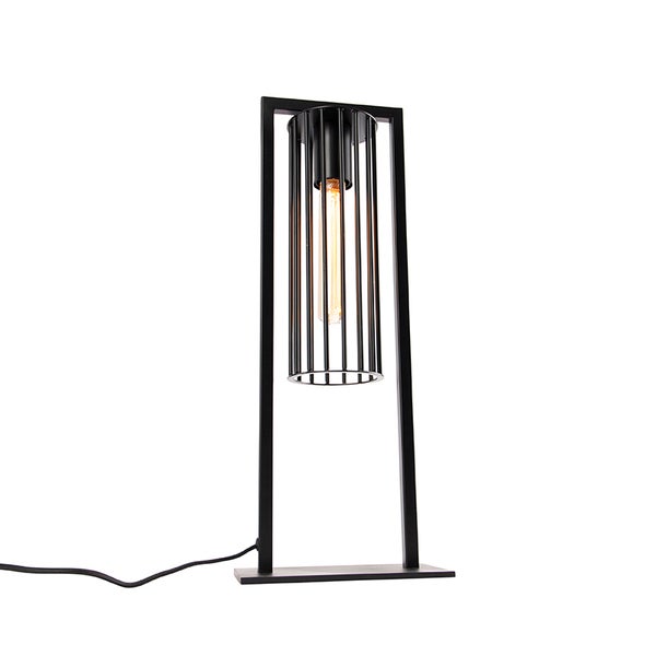 Tischleuchte mit Lampenschirm aus Metallstreben