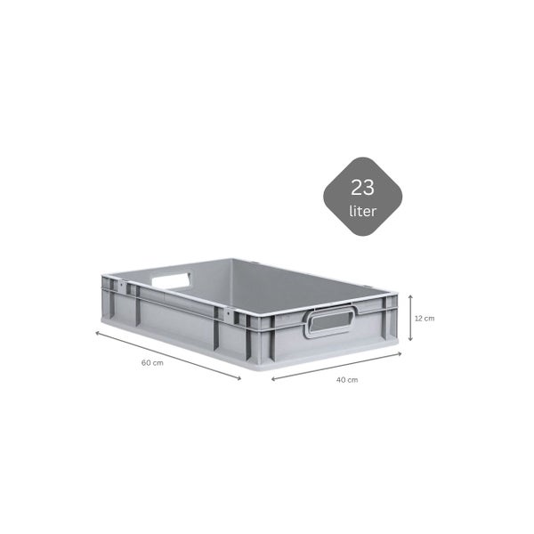 PROREGAL SuperSparSet 10x Eurobox NextGen Grip mit Scharnierdeckel und Blauen Schiebeschnappverschlüssen HxBxT 12 x 40 x 60 cm 23 Liter Griffe