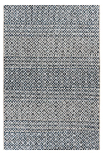 Kurzflor Teppich Mulga Blau Orientalisch 80 x 150 cm