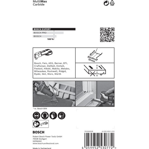 Bosch 5x Expert MultiMax Starlock AIZ 32 APIT Tauchsägeblatt für Multifunktionswerkzeuge 40 x 32 mm - 2608900025