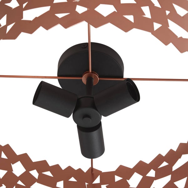 Lucande Deckenlampe Aeloria (Modern) in Kupfer aus Metall (3 flammig, E27) - Deckenleuchte Lampe Wohnzimmerleuchte