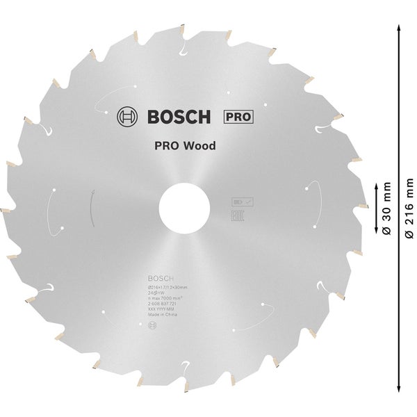 Bosch Pro Holzsägeblatt mit 216 Millimeter Durchmesser