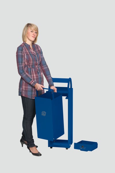 PROREGAL Kombiascher Mit Schloss Und Blenden 35 Liter HxBxT 97,5 x 30,5 x 26,5 cm Stahl Blau