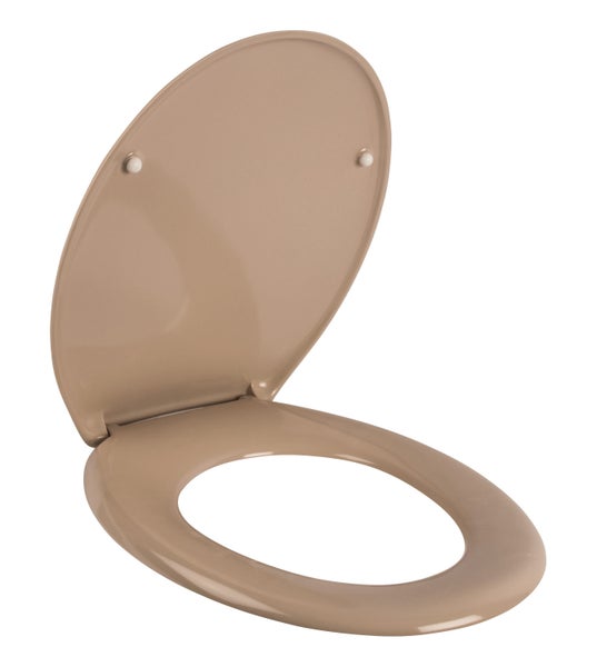 Calmwaters® Spülrandloses Stand WC mit waagerechtem Abgang, Komplettset mit Aufputz-Spülkasten und WC Sitz in Bahamabeige-Beige, Tiefspüler aus Sanitärkeramik, WC Sitz mit Absenkautomatik, 99000181