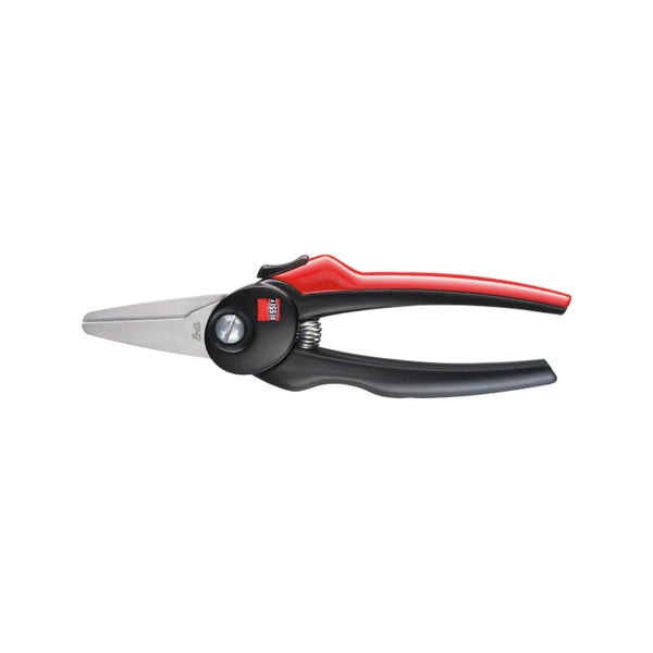 Bessey Multizweckschere mit Edelstahlklingen und ergonomischen Griffen in Rot und Schwarz.