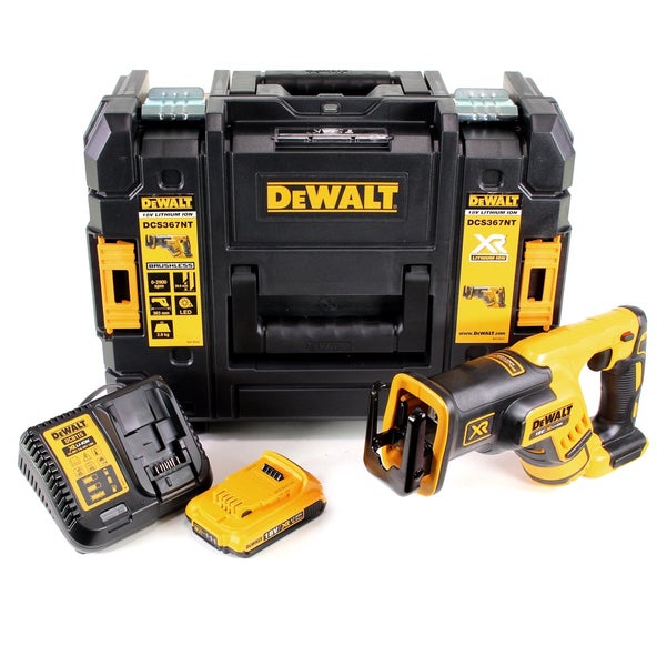 DeWalt Akku-Säbelsäge DCS367 mit TSTAK Systemkoffer, Ladegerät und Akku