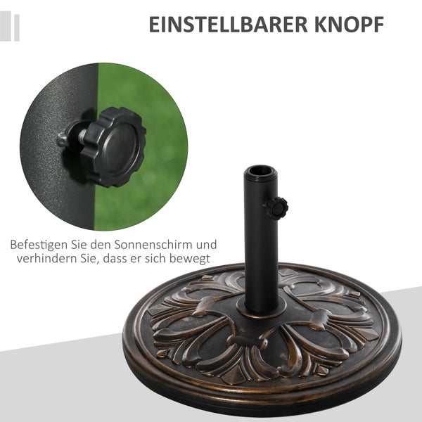 Gartenschirmständer mit Ornamenten aus HDPE und Zement