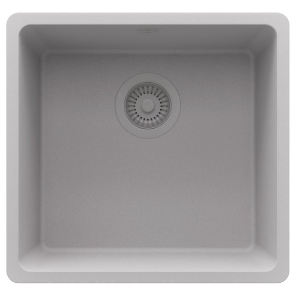 Spülbecken aus Stein mit Ablaufgarnitur