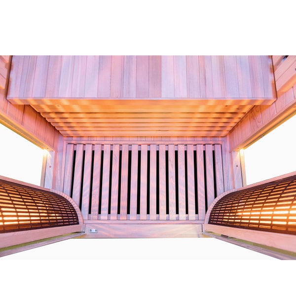 Dewello® Infrarotkabine Infrarotsauna KINGSTON 90cm x 90cm inkl. 3 Vollspektrumstrahler, 4 Karbonstrahler, Farblicht,LED