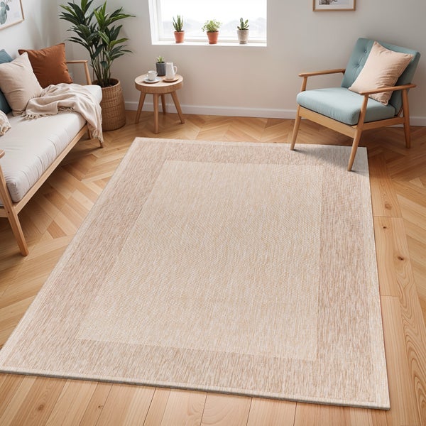 In-/Outdoor-Teppich mit Jute-Look Beige/Elfenbein 200x275 cm LAYLA