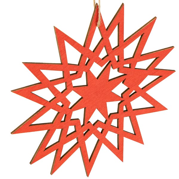 Sternförmiger Holzanhänger als Weihnachtsdekoration
