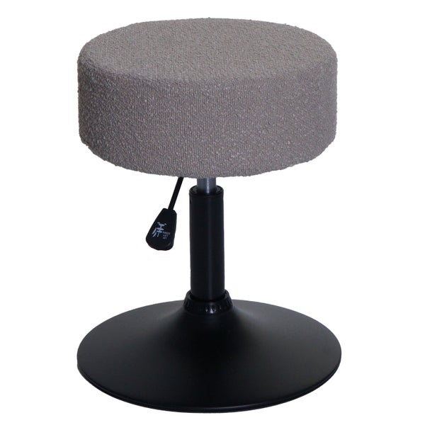 Hocker mit höhenverstellbarer Sitzfläche und schwarzem Fuß