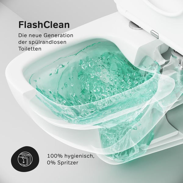 AM.PM Wand-WC Set Tiefspüler offener Spülrand weiß glänzend mit WC-Sitz , Vorwandelement und Betätigungsplatte chrom IIS90151.XA1700