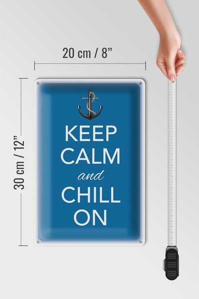 Blechschild Spruch 20x30cm Keep Calm and chill on
