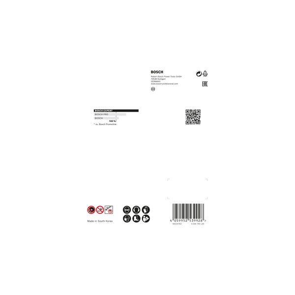 Bosch Logo, Produktdetails und Sicherheitssymbole