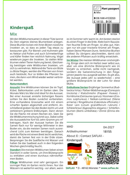 SAFLAX  - Kinderspaß - Mix - 1000 Samen