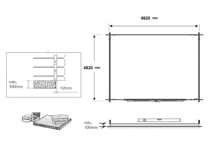Gartenhaus, Gerätehaus 25m2 - 5x5m - 34mm