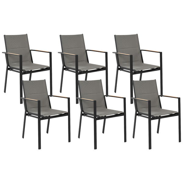 Gartenstuhl 6er Set BUSSETO Metall Schwarz