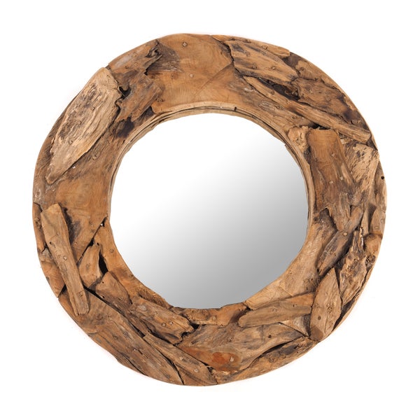 Wandspiegel  TEAK 60 Teakholz (erodiert) naturfarben