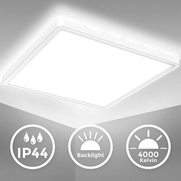 LED Panel 29x29 cm - 18W, 2400lm, IP44, flach, neutralweiß, weiß