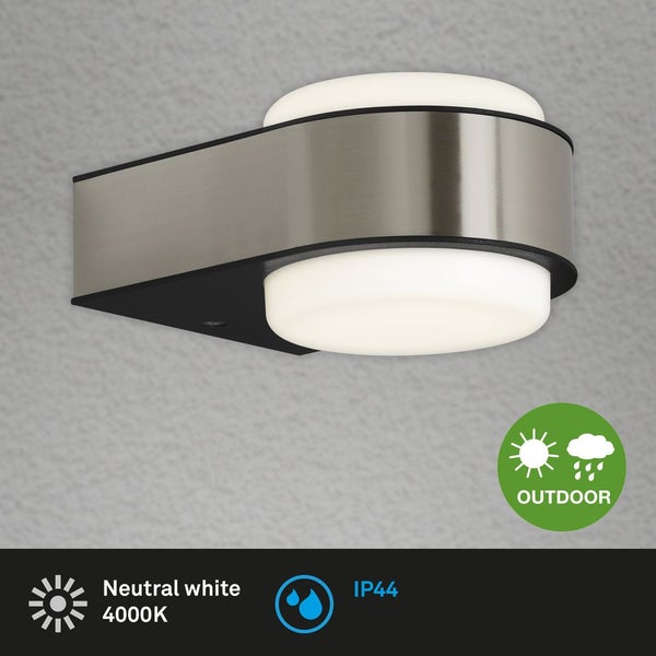 LED Außenwandleuchte Außenlampe Edelstahl 6,5W IP44 4000K Kunststoff Briloner