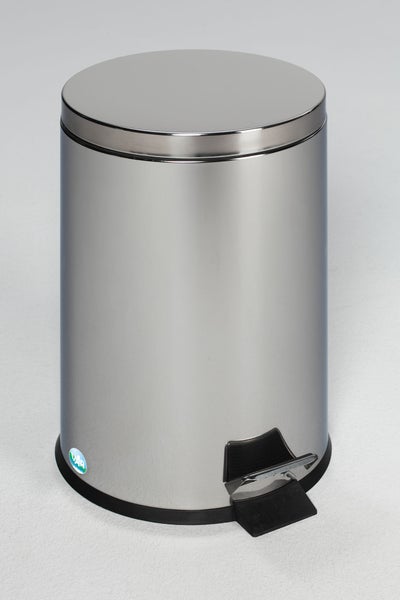 PROREGAL Robuster Tretabfallsammler Mit Fußpedal Inneneimer Mit Griff 20 Liter HxBxT 45 x 29 x 29 cm Edelstahl Silber