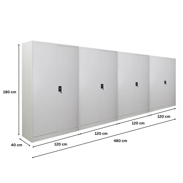 Stahlschrank-Kombination mit Abmessungen